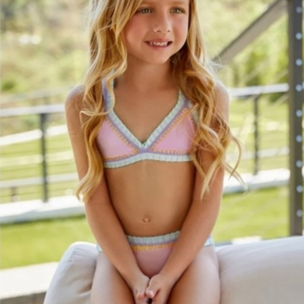 PQ Swim Girls Amalfi Rainbow Embroidered Bikini